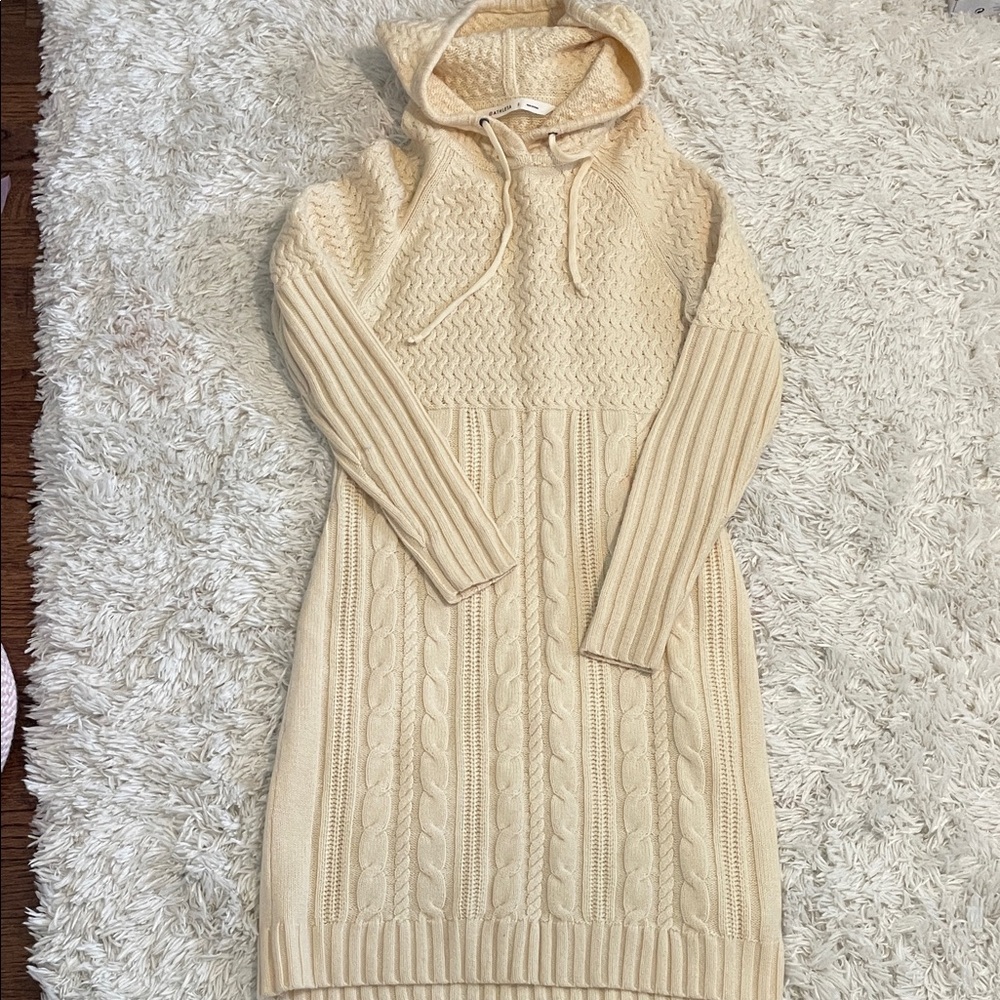 Womens Athleta hooded sweater dress, size small